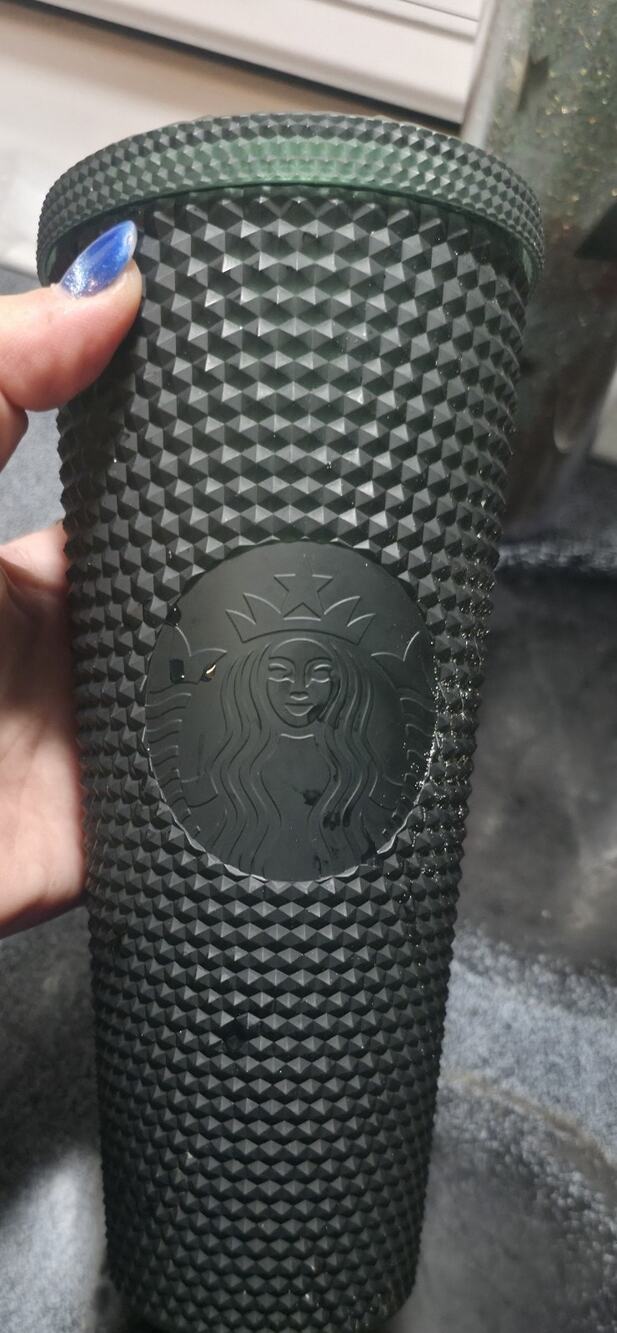 Starbucks Tumbler Studded Matte Dark Green Cold Cup 24 oz Venti Matte